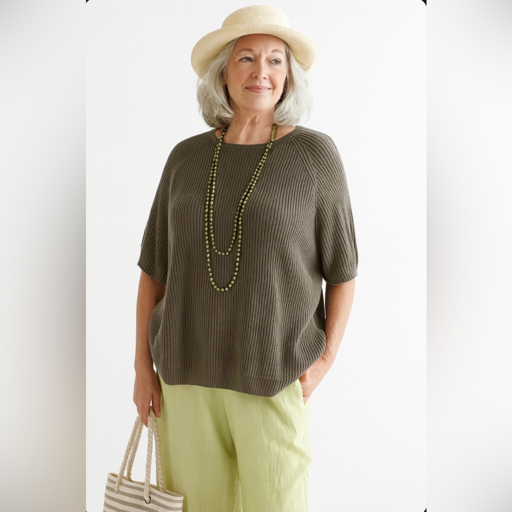 Chico's Wool Blend Green Ribbed Sweater Pullover Top Women’s Size Large